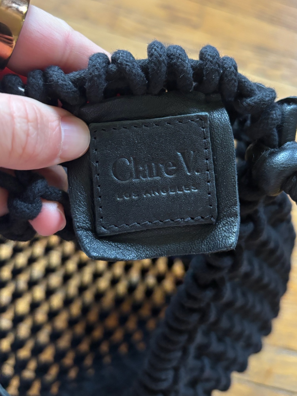 Clare V Sandy Woven Tote in Black - Picture 6 of 6